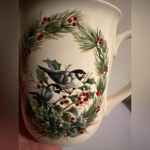 Vintage OTAGIRI Chickadee Birds Holly Branch Mug Cup Japan Gibson Greetings - Picture 7 of 7